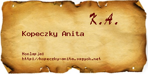 Kopeczky Anita névjegykártya