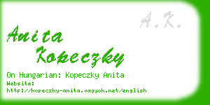 anita kopeczky business card